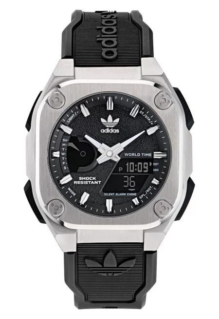 Мъжки часовник  CITY TECH ONE - неръждаема стомана - кварцов - 10 ATM - сребрист/черен