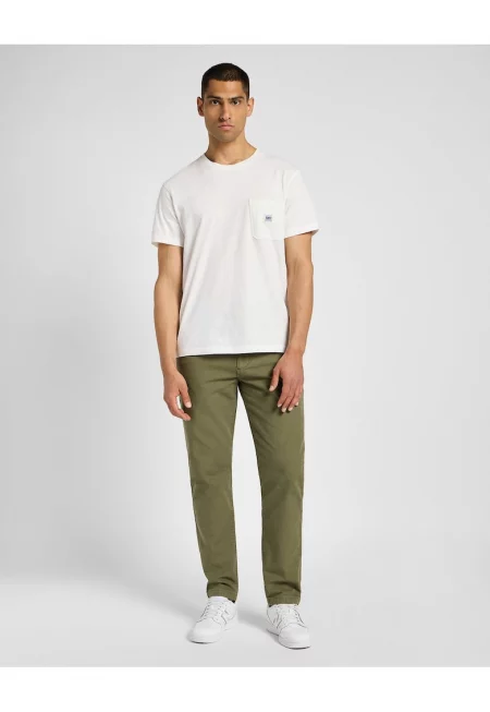 Мъжки къси панталони -  Relaxed Workwear Chino - кройка - средна талия - дълги - джобове - цип - памук - зелен - Зелен