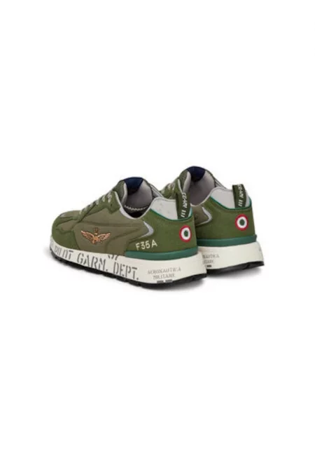 Мъжки спортни обувки - 251SC276CT3332 -  Текстил - Зелени - Зелен