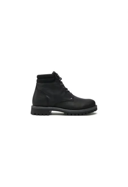 Мъжки туристически обувки Jack Jones - 12257999 - естествена кожа - черни