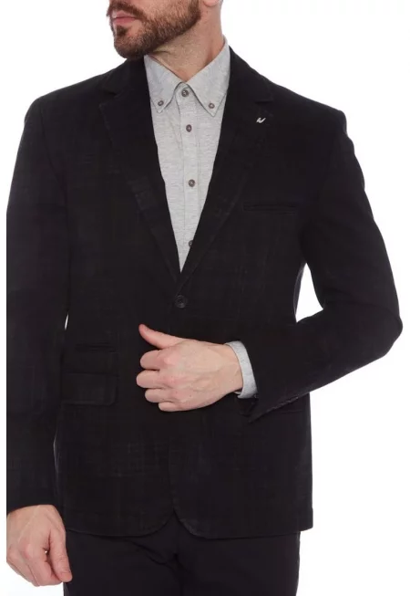 Мъжко яке -  Nelson 6610 - Тъмно синьо с кафяви райета