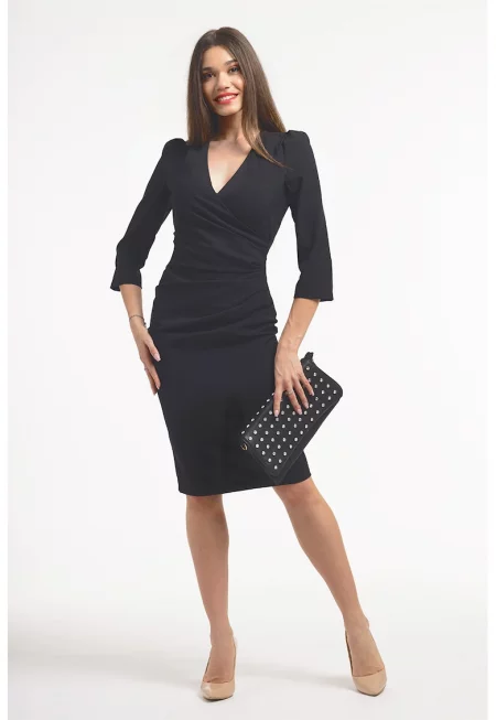 Миди рокля по тялото с шпиц