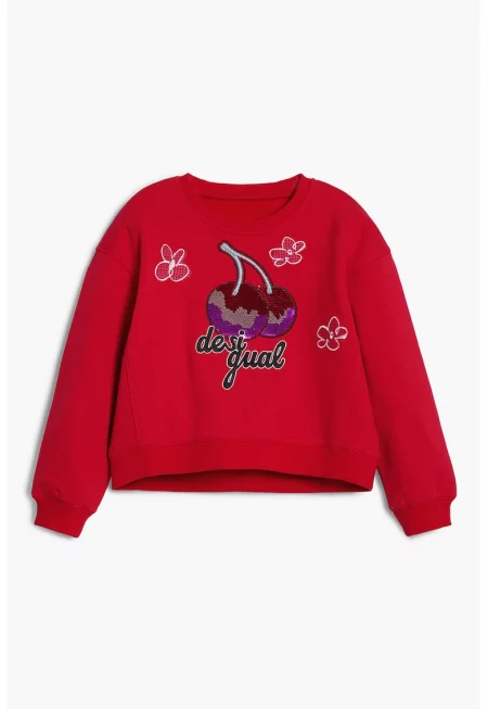 Памучен суитшърт с пайети