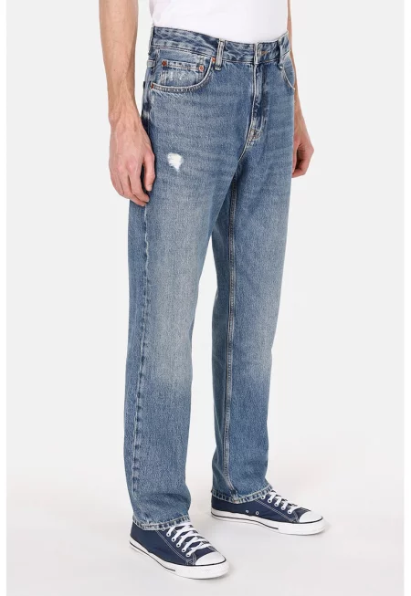 Памучни дънки с 5 джоба - Син