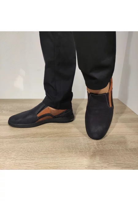 Перфорирани мъжки обувки  Тъмносин