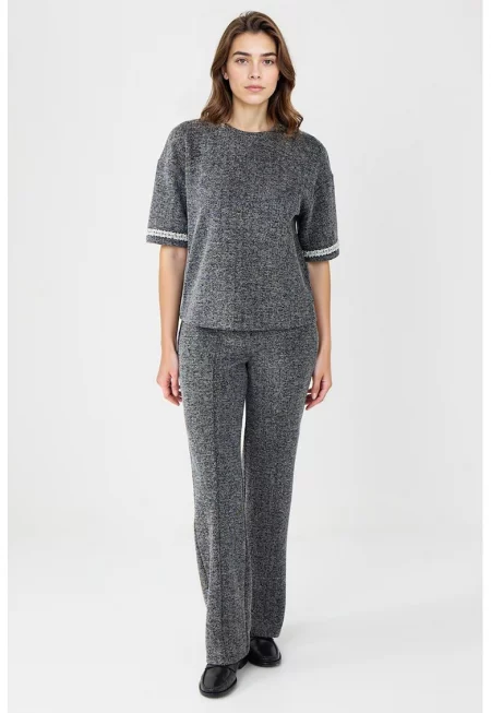 Прав панталон с шарка на рибена кост