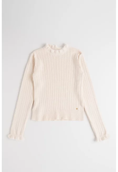 Пуловер с еко пух