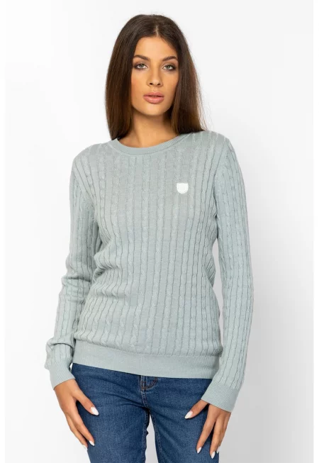 Пуловер с плетка осморка