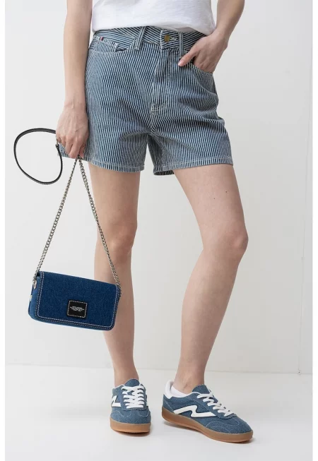 Раирани къси дънки Jaz - Слонова кост/Тъмносин