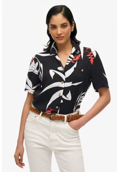 Риза с къси ръкави и десен