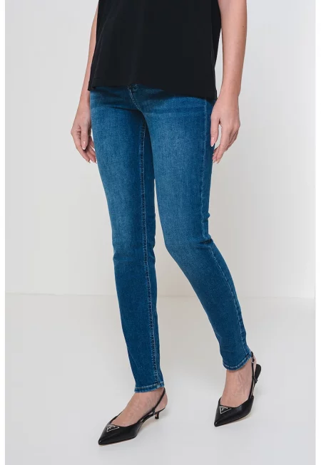 Слим дънки с памук - Тъмносин