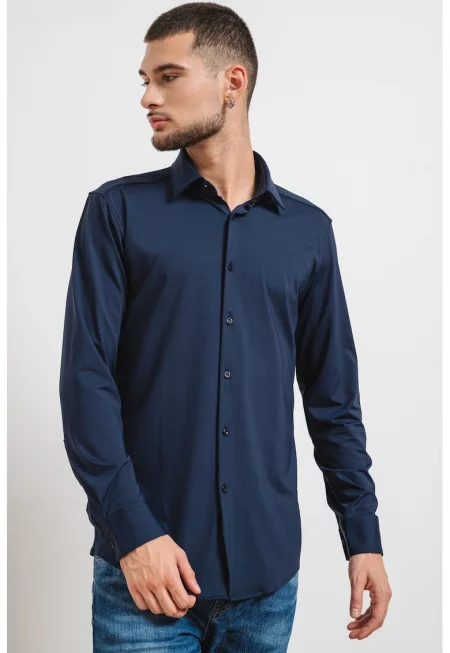 Слим риза Kenno с дълги ръкави