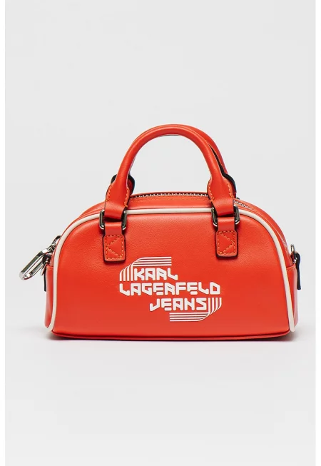 Спортен сак от еко кожа с отделяща се презрамка - Аленочервен