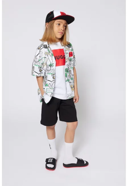 Спортни бермуди с регулируема талия - Черен