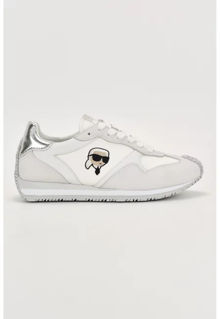 Спортни обувки Velocette с велур - Бял/Сребрист