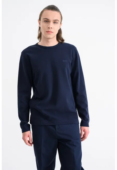 Свободна блуза с релеф - Ултрамарин синьо