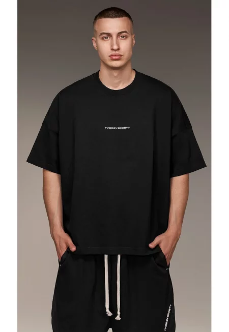 Тениска Произведено от Society - T16381 - Черен