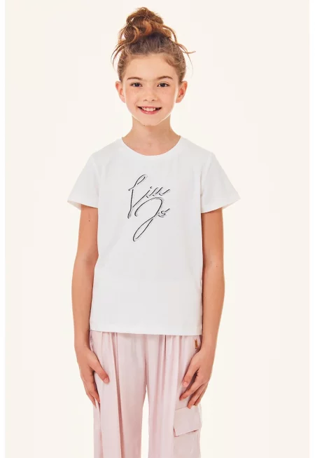 Тениска с бляскаво лого