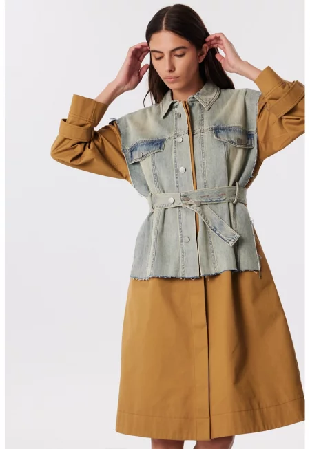 Тренч с дизайн 2 в 1