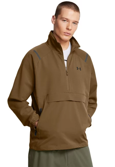 Тренировъчно яке Unstoppable с джоб кенгуру - Бледокафяв