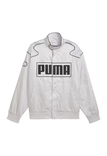 Унисекс уголемено яке с лого - Черен/Мръснобял