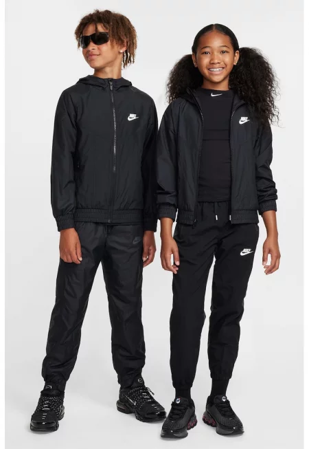 Яке с качулка и джобове с цип - Черен