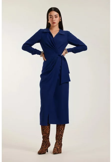 Застъпена рокля Margot - Кралско Синьо