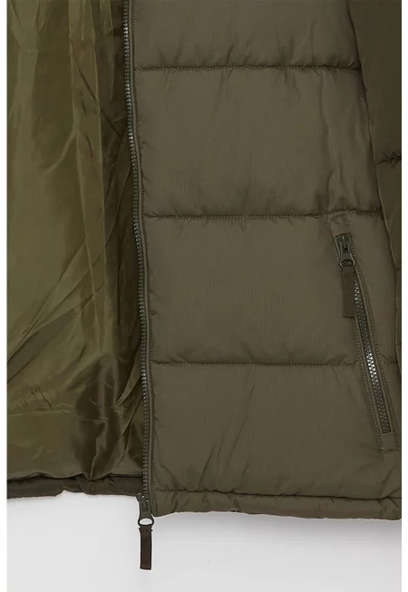 Зимно яке с качулка и цветен блок