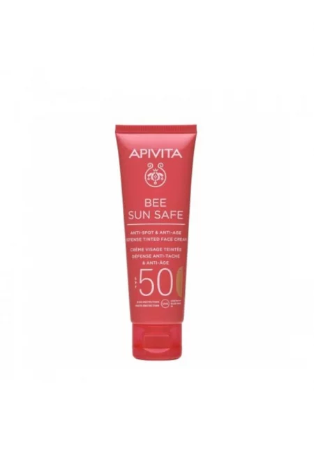Златен оцветяващ крем с действие против петна и стареене - със слънцезащита SPF50 - Bee Sun Safe  50 ml