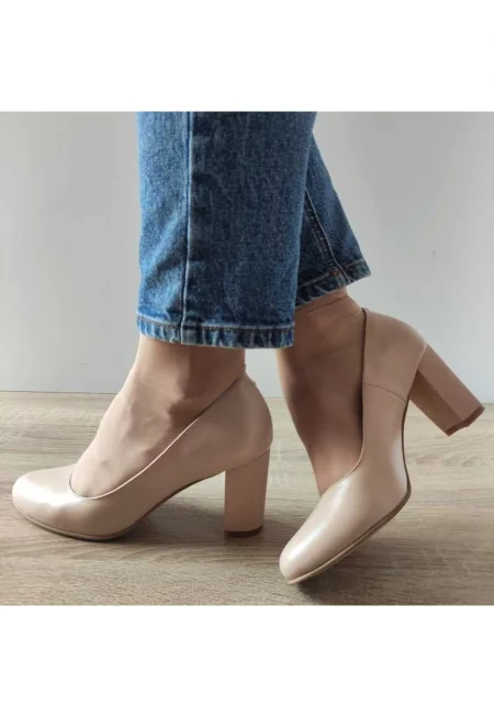 23336 Елегантни дамски обувки Ivory + ток Foro - бежови