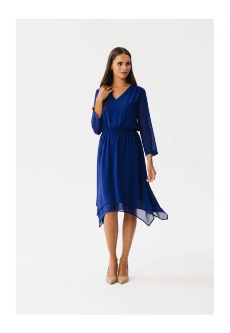 Асиметрична дамска рокля -  Spumados - метличина - XXL