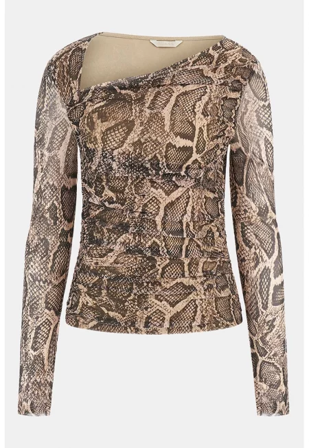 Блуза с дълги ръкави и животинска шарка