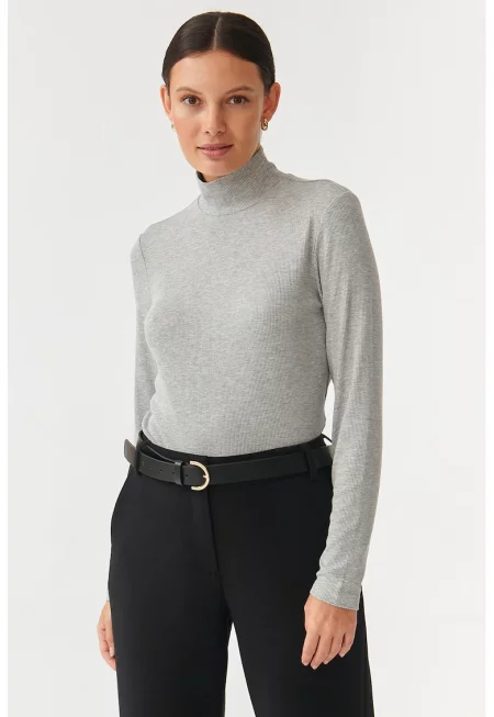 Блуза тип поло Goltika - Светлосив меланж