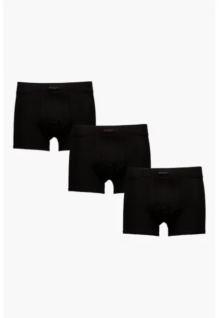 Боксерки с лиосел - 3 чифта - Черен