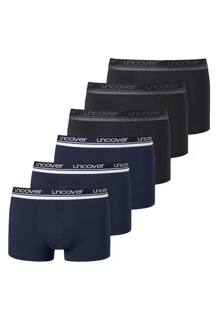 Боксерки с лого на талията - 6 чифта - Черен/Тъмносин