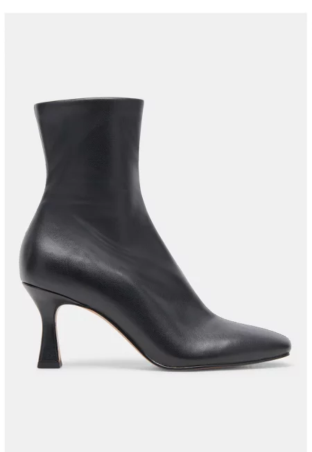 Боти от еко кожа с котешки ток - Черен/Антрацитно сиво