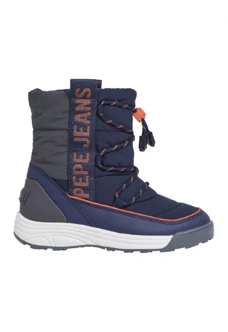 Боти с контрастно лого - Тъмносин