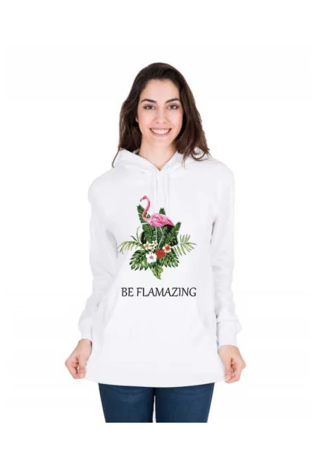 Бял дамски суичър - Be Flamazing