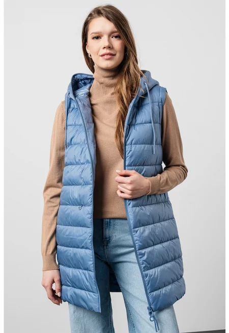 Дълъг елек с качулка