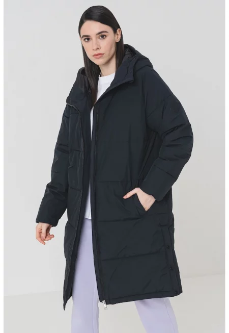 Дълго зимно яке Test Of Time с качулка - Антрацитно сиво