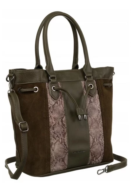 Дамска чанта  Tote - с два джоба - 45697 - Зелен