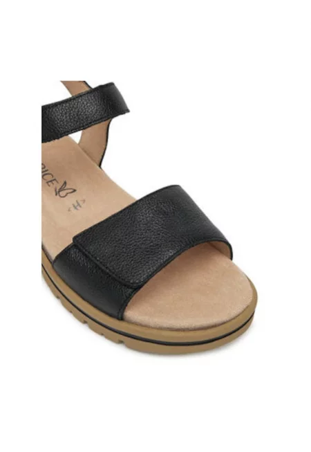 Дамски сандали - 9-28712-44 -  Естествена кожа - Черен