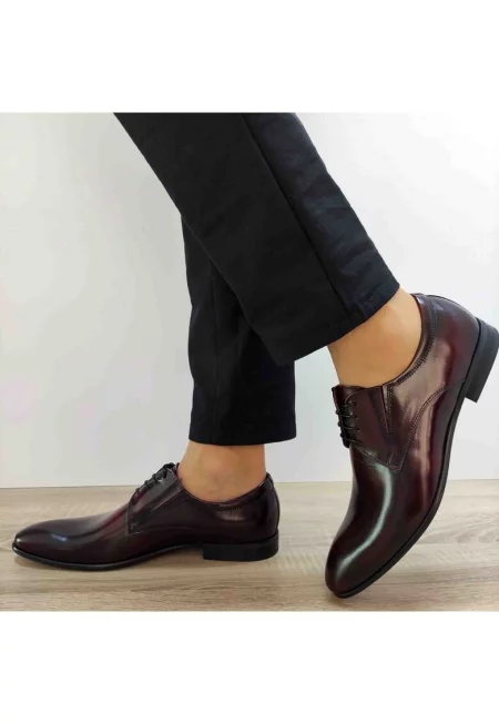 Елегантни мъжки обувки  2136-0823 Floral Burgundy - Floral Burgundy