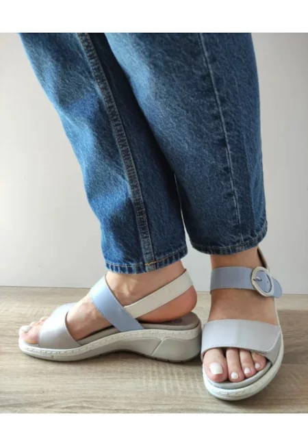 Ежедневни дамски сандали  18004At Azores H1-N Сиви + Сини - Сиви - Сив