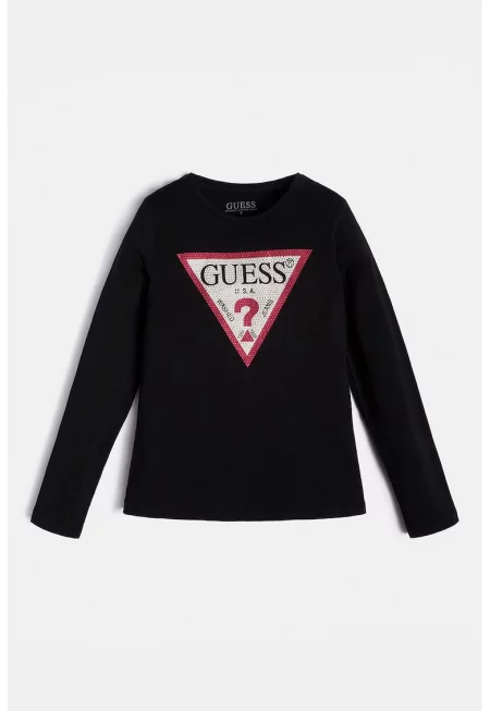 GUESS - Блуза с декоративни камъни и лого