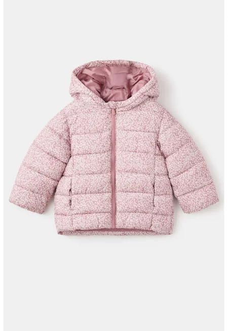 Капитонирано зимно яке с флорален десен