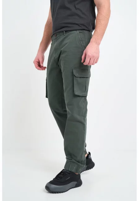 Карго панталон със средновисока талия - Тъмнозелен