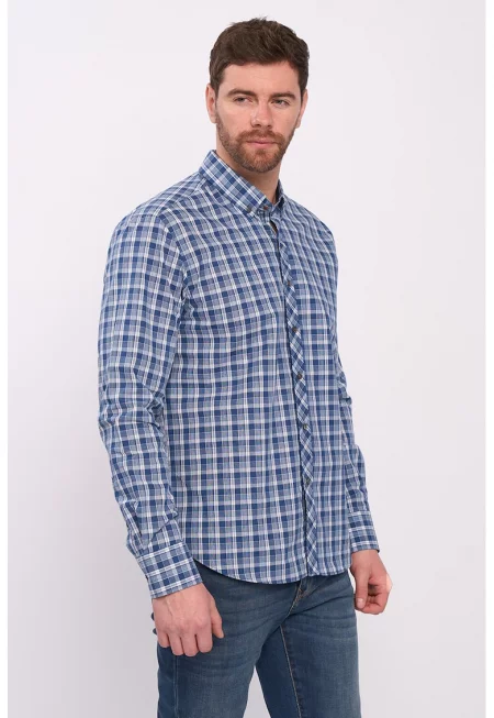 Карирана риза с дълги ръкави