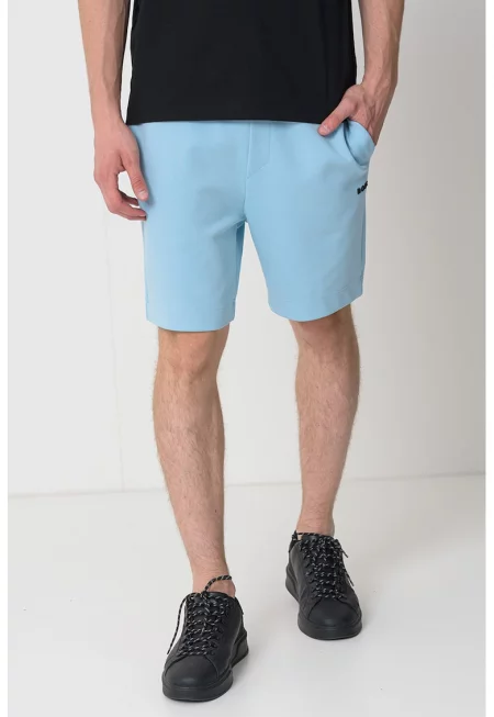 Къс панталон с джобове - Пастелносин