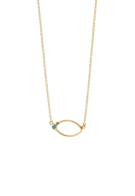 Колие с 18K злато и кристали
